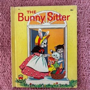 Vintage The Bunny Sitter Children's Wonder Book 1961